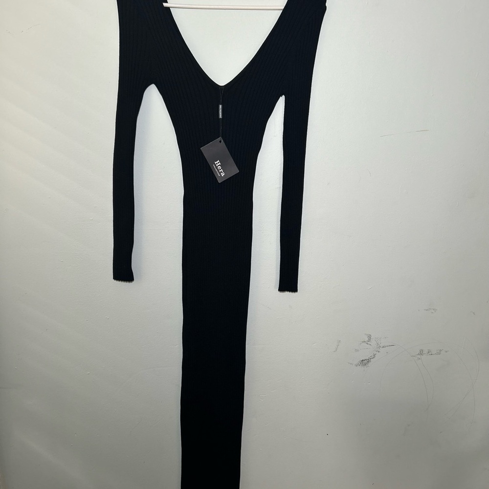 Hera Collection Black V-Neck Bodycon Dress